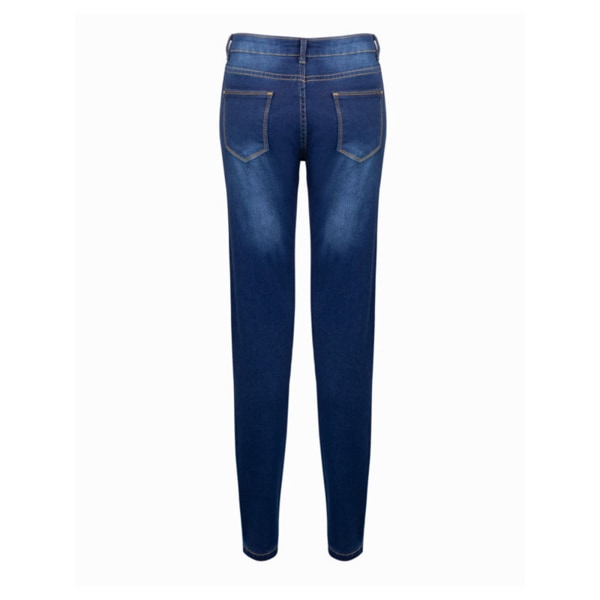 Womens Jeggings Jeans Pencil Byxor High Waist Skinny Fit Trouser Navy Blue,3XL