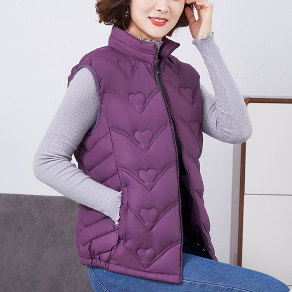 Naisten taskut Takki Hihaton pufferliivi Purple Red 3XL