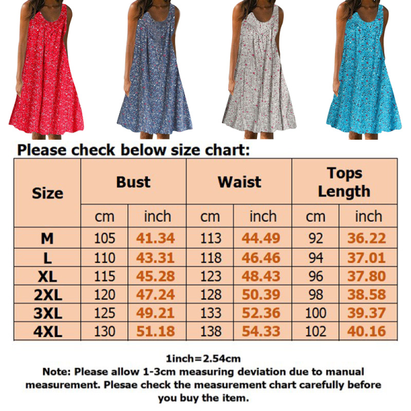 Kvinnor ärmlösa korta miniklänningar Printed väst kjol sommar Lake Blue XL