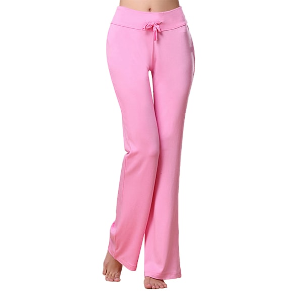 Kvinnors slimmade yogabyxor byxor utsvängda byxor strumpbyxor Dragsko Pink,XL