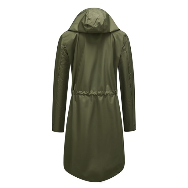 Langærmet frakke til kvinder, vandtæt overtøj Army Green L