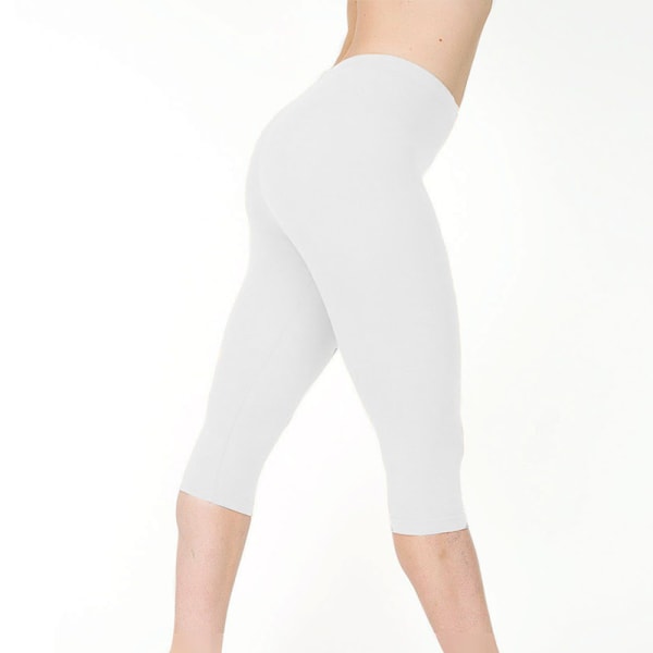Skinny Leggings for kvinner med lav midje Capri-bukser White 3XL
