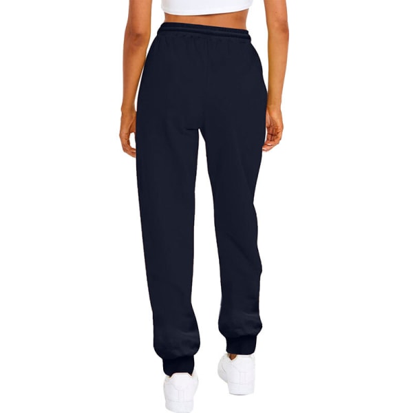 Lange bukser med elastik til damer Solide Basic Leggings Navy Blue L