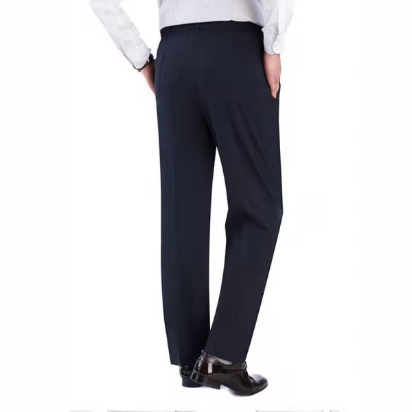 Herre med lommer Loungewear ensfarvede bukser Navy Blue 5XL