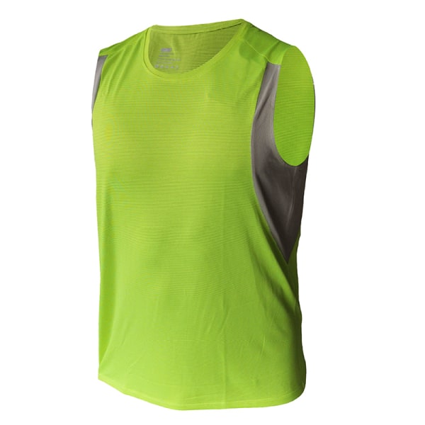 Lös Ärmlös Skjorta För Män Tank Top Elastisk Träning Fluorescent Green,3XL