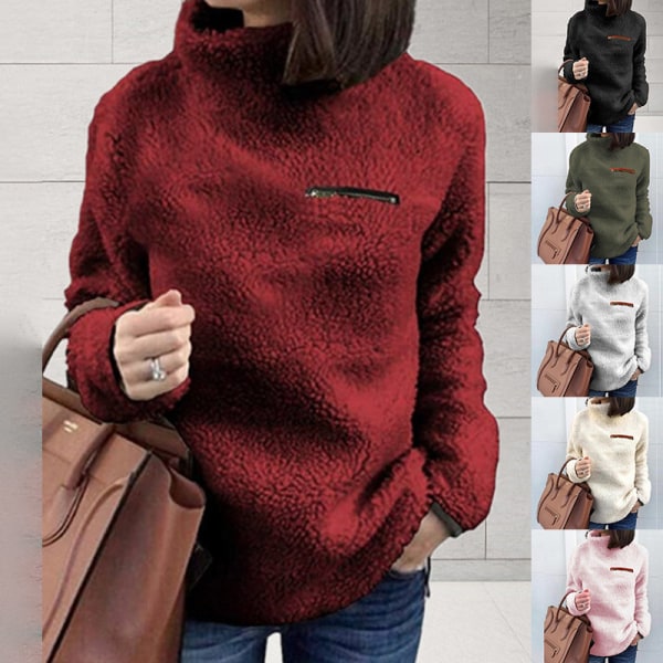 Dam Sherpa Sweater Thicken Pullover Light Apricot 5XL