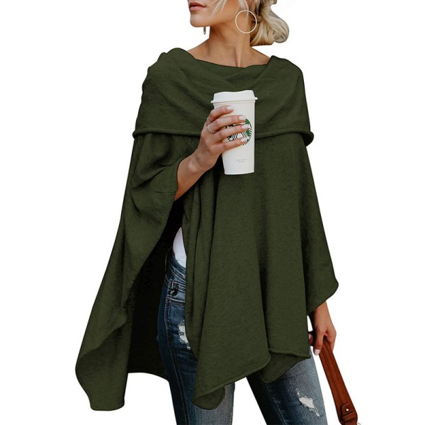 Ladies Off Shoulder Tee Solid Color T-paita Army Green S