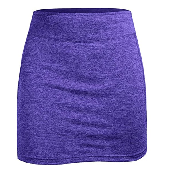 Kvinnor med hög midja träning tennis yoga minikjol purple,M