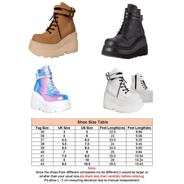 Women Wedge Platform Muffin Shoes High Top Sneakers Casual Shoes Colorful,42