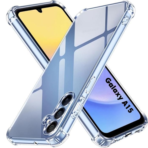 Skal - Phonillico - Samsung Galaxy A15 4G/5G - Stötsäker - Mjuk Silikon - Transparent Transparent