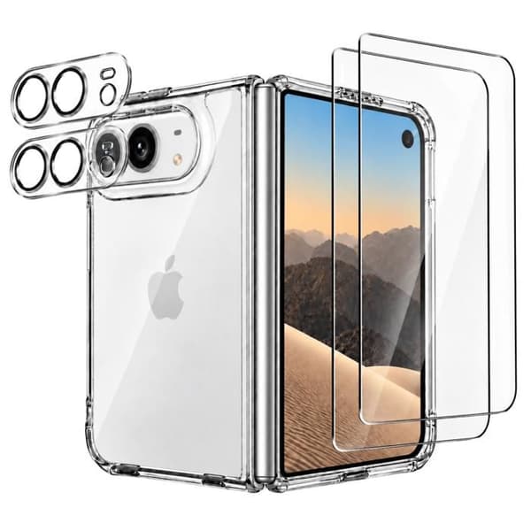 Stötsäker skal för iPhone DUO och 2 härdade glas och 2 kameraglas Phonillico® Transparent