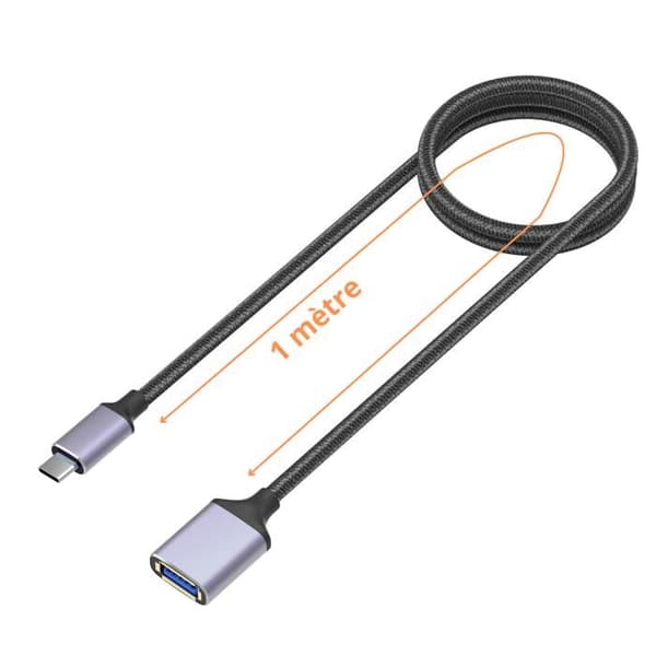 USBC-C til USB 3.0 OTG-adapter kompatibel med tablet, smartphone og computer til USB-nøgle, controller, eksternt drev, keyboard, mus