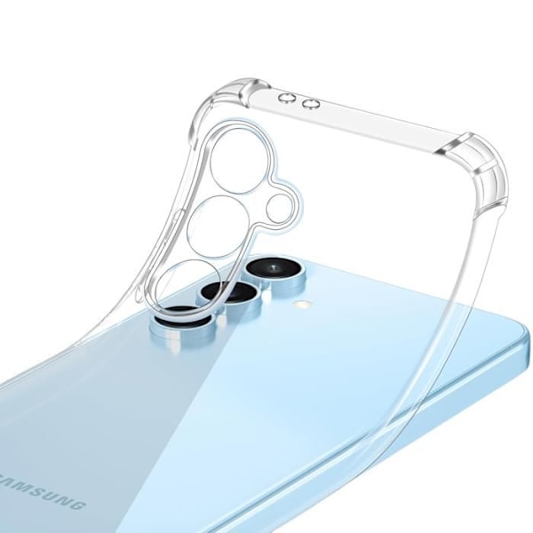 Chockskydd - Phonillico® - Samsung Galaxy S24 FE - 1 Chockskydd + 2 Härdat Glas - Transparent - Mjuk Transparent