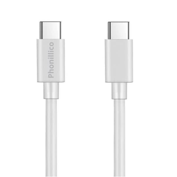 USB-C USB-C kabel hvid 1m til Samsung Galaxy TAB S9 - TAB S9 ULTRA - TAB S9 PLUS Phonillico®