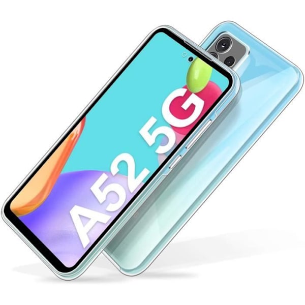 Skal till Samsung A52 4G / A52 5G / A52s 5G - Transparent silikonskal i hela kroppen, 2 fram- och bakdelar Phonillico® Transparent