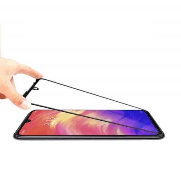 Hærdet Glas - Phonillico® - Xiaomi REDMI 7 - Sort Buet Kant - Ridsikker - Stødabsorberende Svart