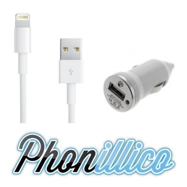 Autonlataaja ja USB kaapeli yhteensopiva iPhone 5C:n kanssa Vit