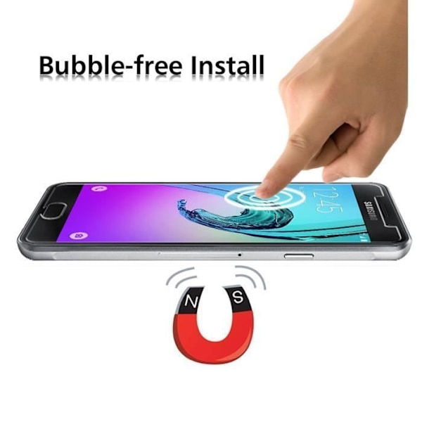Skærmbeskyttelsesfilm - Phonillico® - Samsung Galaxy A3 2016 A310 - Pakke med 2 - Ultra slidstærk - Sort