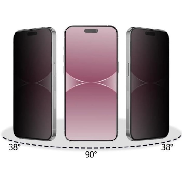 Vahvistettu Antivakoilulasi iPhone 15 PRO MAX:lle ja Kameran Suojaus [Paketti 2] Puhelinsuojaus Phonillico®