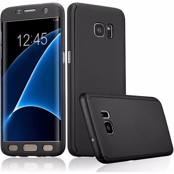 Coque til Samsung Galaxy A5 2017 A520 Etui Sort + Tempered Glass 360 Hårdt Plast Helt Phonillico® Svart
