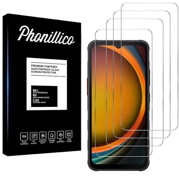 Suojakalvo - Phonillico® - Samsung Galaxy XCover 7 - Pakkaus 4 - Karkaistu lasi - Naarmunkestävä Transparent