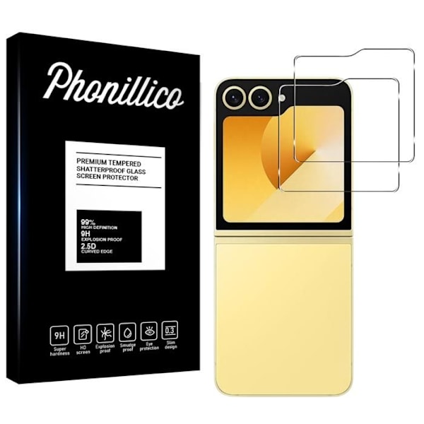 Hærdet Glas til Samsung Galaxy Z FLIP 6 [Pakke 2] Beskyttelsesfilm til Skærm Phonillico® Transparent
