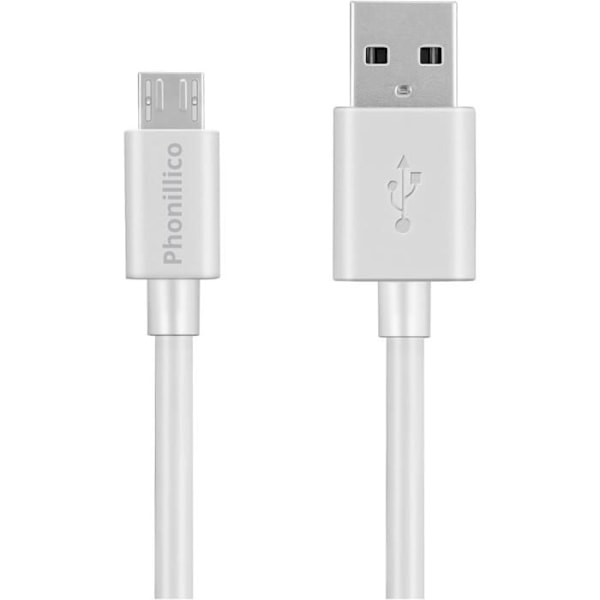 Kabel til Alcatel One Touch Pop C1 (4015/4015D) - Micro USB kabel Hvid 3 Meter Phonillico Vit