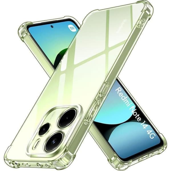 Coque til Xiaomi Redmi Note 14 4G (Global Version) - Antichok Beskyttelse TPU Blød Transparent Phonillico® Transparent