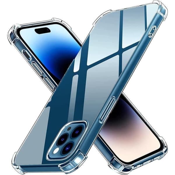 Coque til iPhone 14 PRO - Stødabsorberende Beskyttelse Silikone Blød Gennemsigtig Phonillico® Transparent