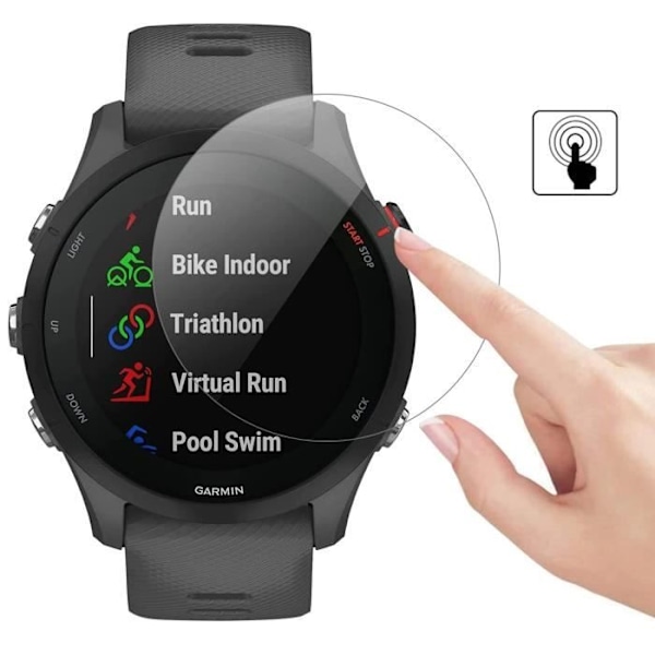 Karkaistu Lasi Garmin Forerunner 255 - Forerunner 255 Music [2 kpl] Suojakalvo Rannekellon Näytölle Naarmuuntumisen Estämiseksi Phonillico®