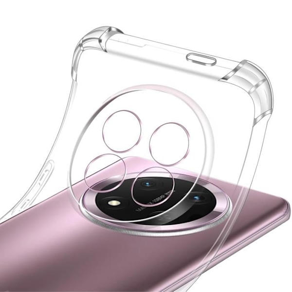 Stötabsorberande skal - Phonillico® - Honor Magic 7 Lite 5G - Flexibelt - Transparent - 2 Härdat glas Transparent