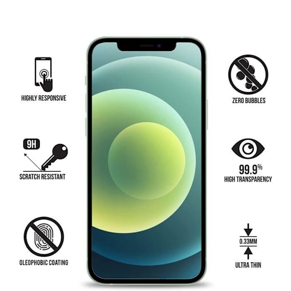 Kuvakalvo Näytön Suoja - Phonillico - iPhone 12 PRO MAX - Pakkaus 2 - Karkaistu Lasi - Naarmuuntumisen Kestävä
