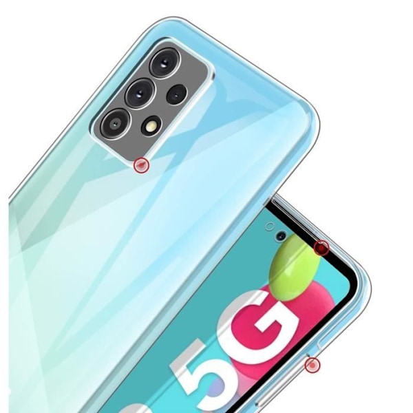 Skal till Samsung A52 4G / A52 5G / A52s 5G - Transparent silikonskal i hela kroppen, 2 fram- och bakdelar Phonillico® Transparent