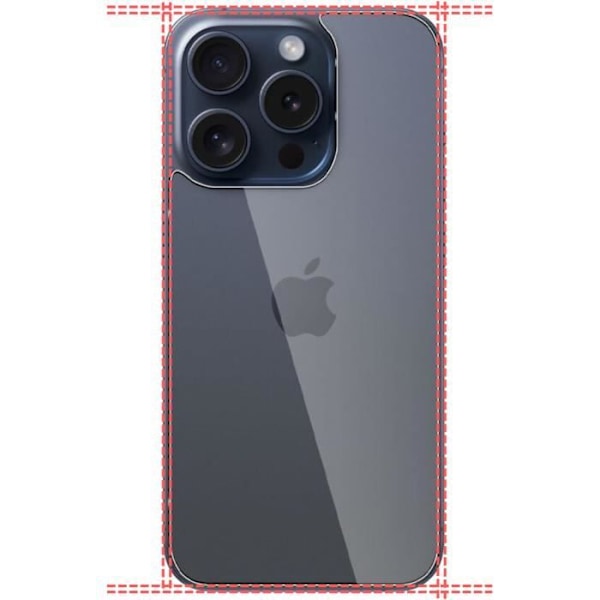 Takakupu ja kamera - Phonillico - iPhone 15 PRO MAX - Pakkaus 2 - Temperoitua lasia - Naarmunkestävä Transparent
