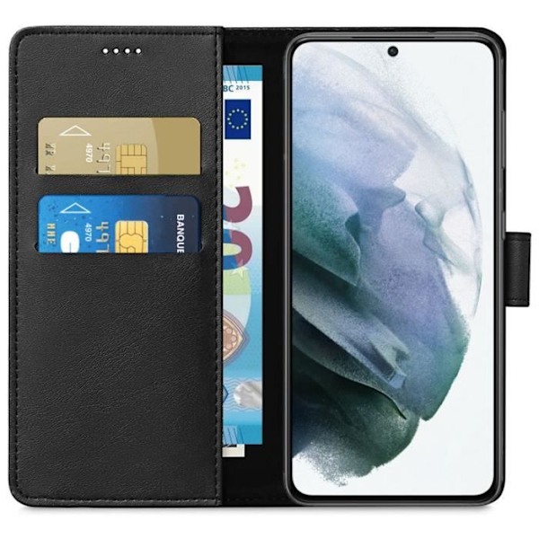 Samsung S21 PLUS - Musta Lompakko Magneettisuljenta Vyöhyke Korttien Säilytykselle Phonillico® Svart