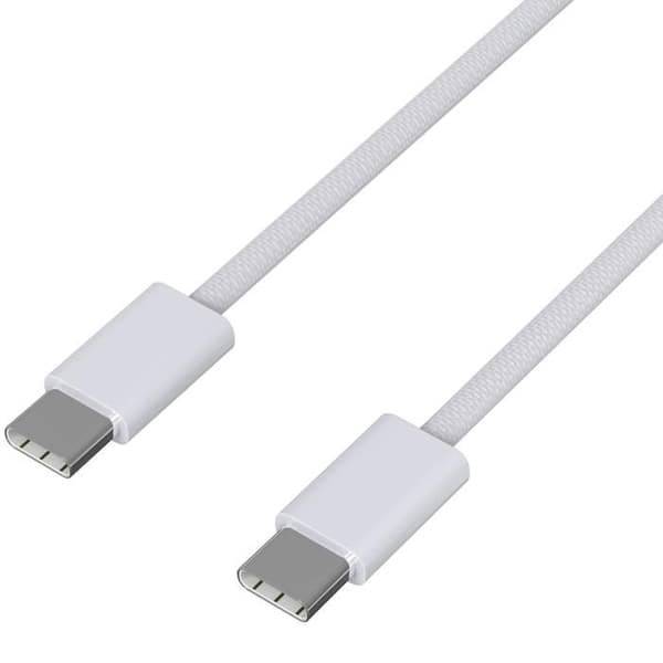 2 kpl USB-C USB-C -kaapeleita iPhone 17e / iPhone 16e - 2 metrin nailonpunottu kaapeli Phonillico® Vit