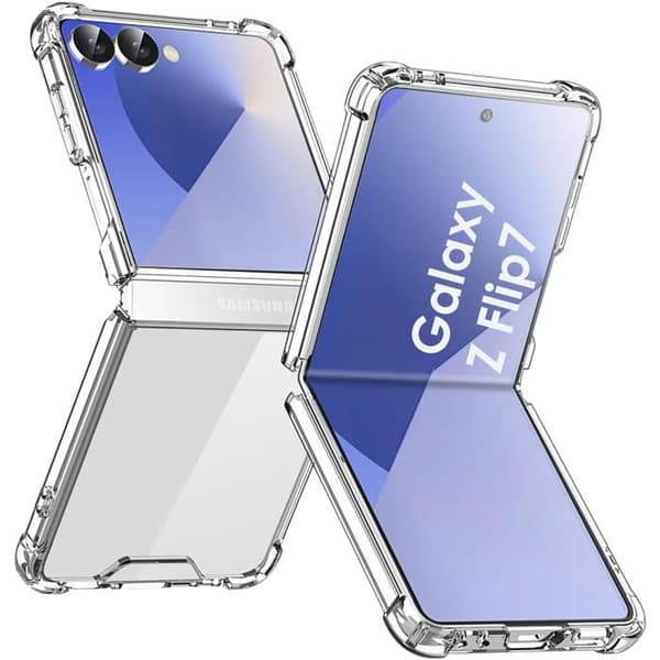 Coque til Samsung Galaxy Z FLIP 7 - Stødabsorberende Transparent Silikonebeskyttelse Phonillico® Transparent