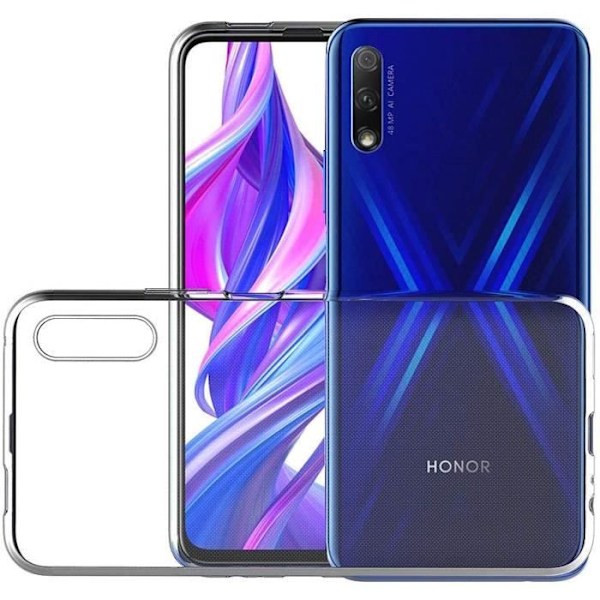 Huawei HONOR 9X - Suojakotelo + Lasi, karkaistu - Erittäin ohut pehmeä silikonisuoja, näytönsuojakalvo Phonillico®