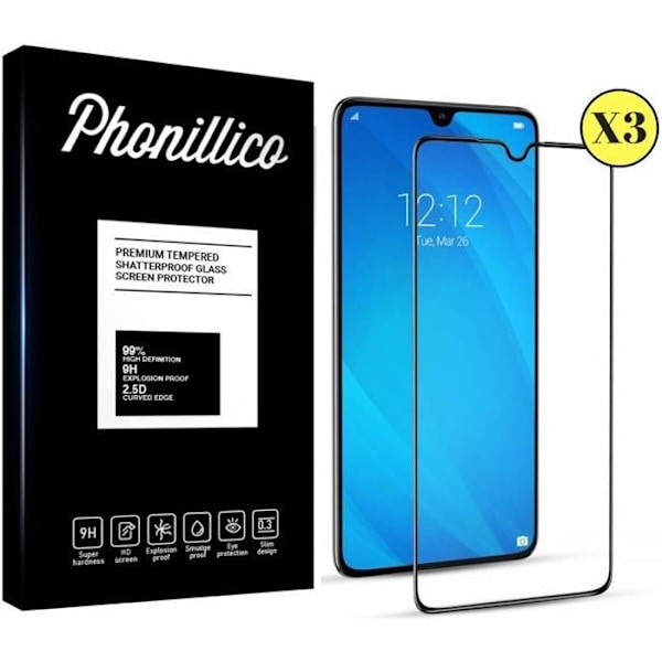 Lujuuslasia - Phonillico® - Huawei P30 PRO - 3 pakkausta - Kirkas - Musta reuna - Naarmunkestävä Transparent, svart