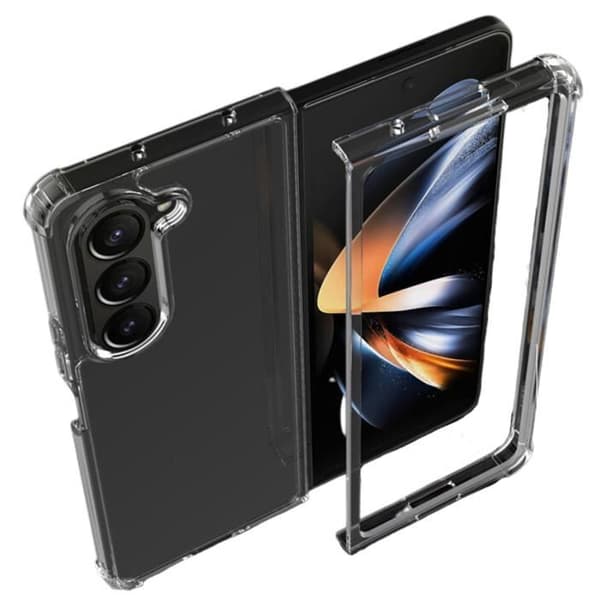 Coque til Samsung Z FOLD 5 - Antichok Beskyttelse Silikone Blød Transparent Phonillico® Transparent