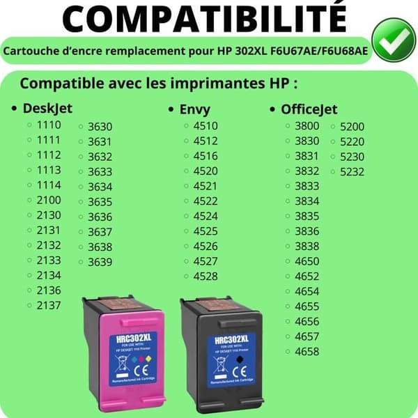 Blækpatron - HP - 302XL - Sort - Multi-farvet - Pakke med 2