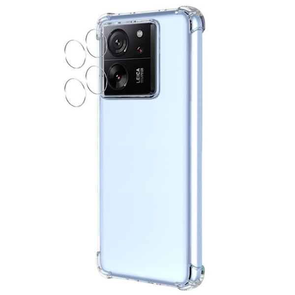 Stöttålig skal - Phonillico - Xiaomi 13T/13T PRO - Mjuk Silikon - Kameraskydd - Repfritt Transparent
