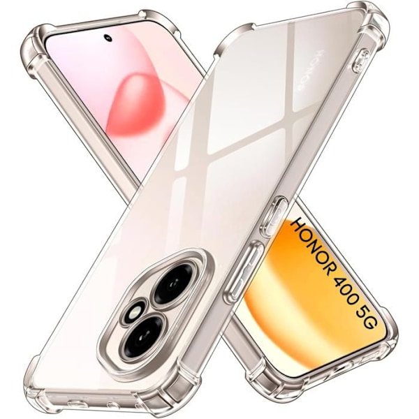 Skyddsbakcover för Honor 400 5G - Phonillico® - Stötabsorberande - Flexibel - Transparent - Förstärkt skydd Transparent
