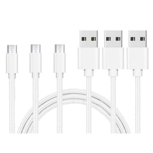 Kabel för Huawei MediaPad T5 - MediaPad T3 - MediaPad M5 Lite - MatePad T8 - Silvervitt Tålamodad Nylon 1 Meter [LOT 3] Phonillico®