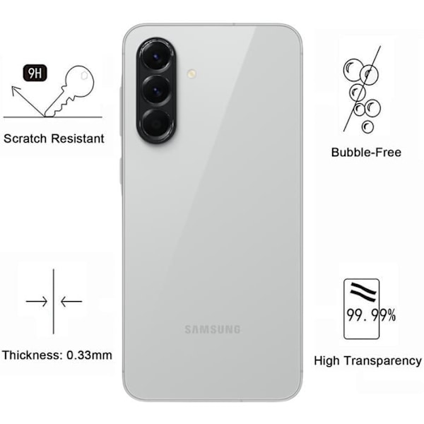 Lujitettu lasi - Phonillico® - Samsung Galaxy A56 5G - Pakkaus 2 - Näytön ja kameran suoja - Naarmunkestävä Transparent
