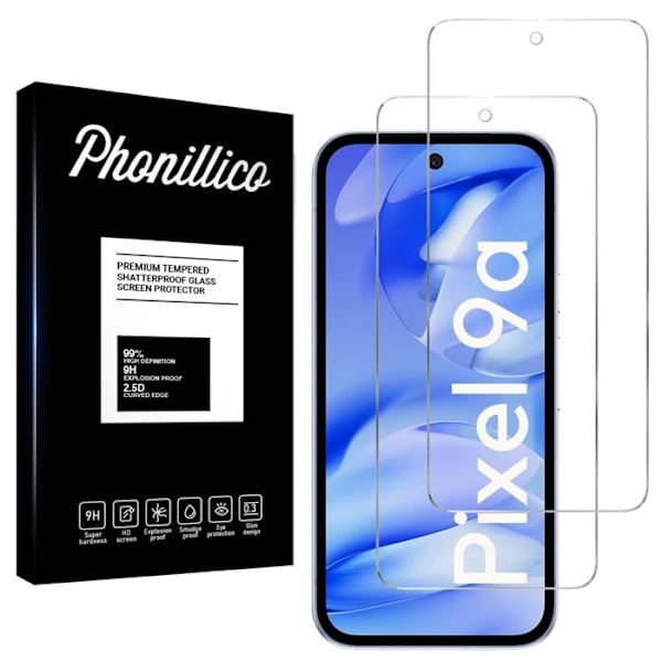 Hærdet Glas - Phonillico® - Google Pixel 9a - Pakke med 2 - Ridseresistent - Skærmbeskyttelse Transparent