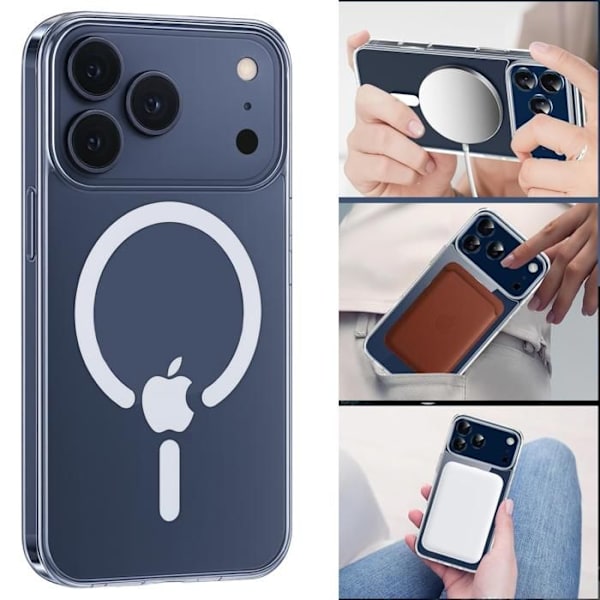 Coque til iPhone 17 PRO MAX - PHONILLICO - Blød - Transparent - 2 Temperede Glas - Magnetisk Transparent