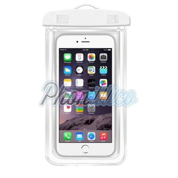 Vandtæt taske i hvid kompatibel med Apple iPhone i valget - iPhone 3 3G 4 4S 5 5S 5C SE 6 6S 6 Plus 6S Plus 7 7 Plus Phonillico®