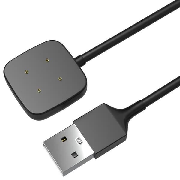 Laddare Kompatibel med Fitbit Versa 4 - Versa 3 - Sense 2 - Sense - USB-kabel 1 meter Adapter för Klocka Phonillico®