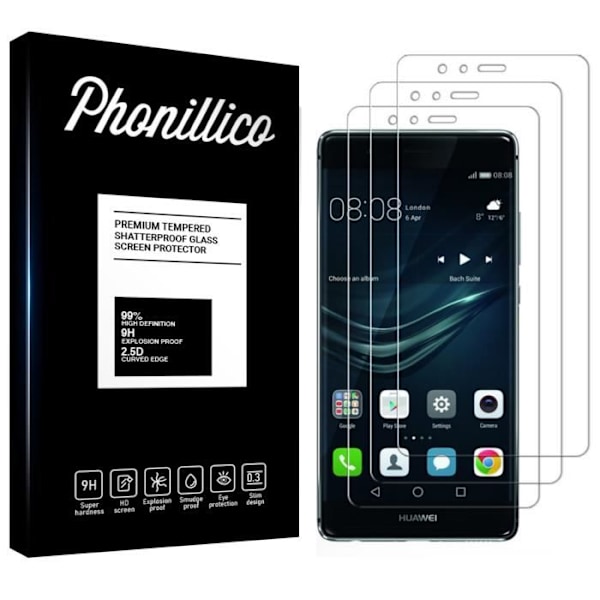 Skärmskydd - Phonillico® - Huawei P9 LITE - Pack om 3 - Ultra resistent - Repellerande